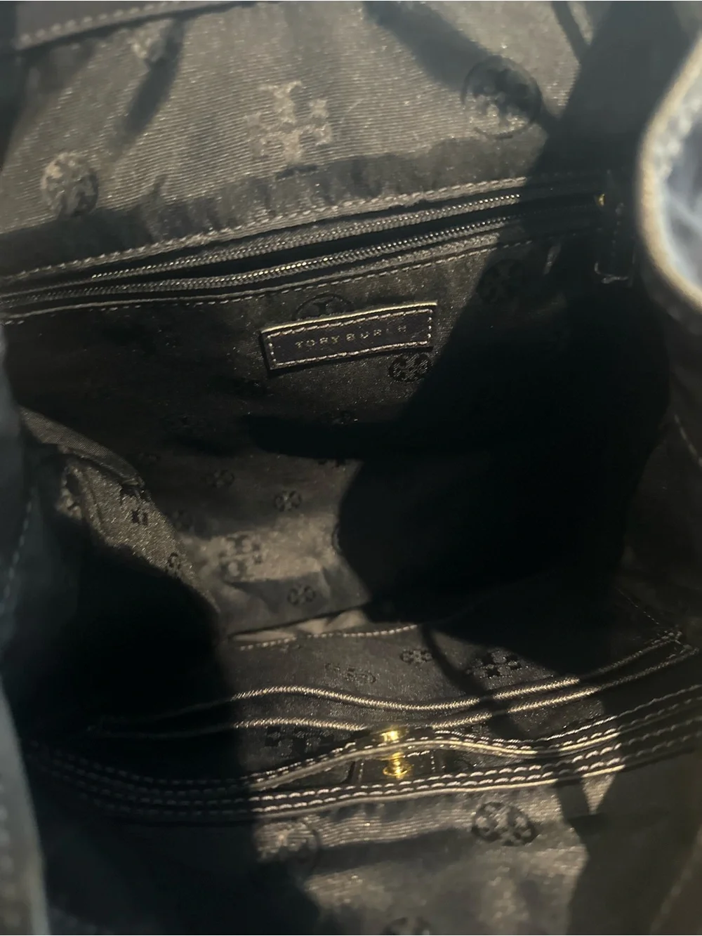 Tory Burch Navy Blue Logo Backpack
